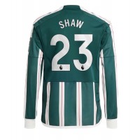 Muški Nogometni Dres Manchester United Luke Shaw #23 Gostujuci 2023-24 Dugi Rukav